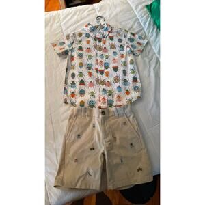 Janie & Jack Boys 5 Matching Insect Set • NWT Shirt + Shorts • Beetle Print
